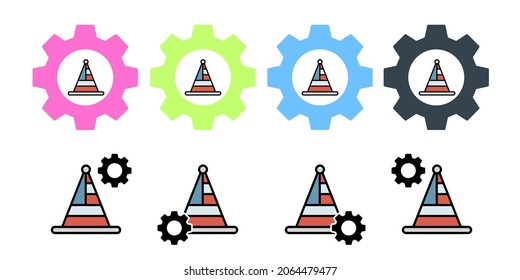 Hat usa flag vector icon in gear set illustration for ui and ux, website or mobile application