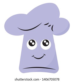 It is the hat used by the chef while cooking., vector, color drawing or illustration. 