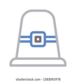 hat vector  color line icon