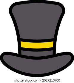 hat vector color line icon
