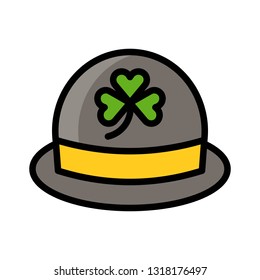 Hat vector, Feast of Saint Patrick filled style icon editable outline