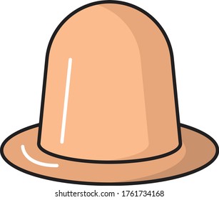 hat vector flat color icon 