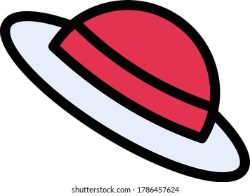 hat vector flat color icon