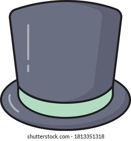 hat vector flat color icon 