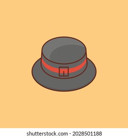 hat vector flat color icon