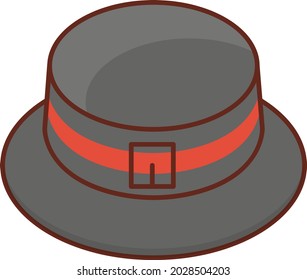 hat vector flat color icon