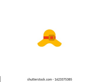 Woman’s Hat vector flat icon. Isolated summer sun hat emoji illustration 