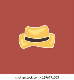 hat vector. hand drawn icon. fashion wear illustration. editable stroke.