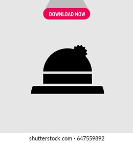 Hat Vector Icon, The black hat with bell on the top symbol. Simple, modern flat vector illustration for mobile app, website or desktop app 