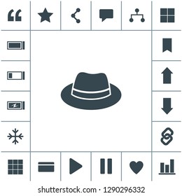 Hat vector icon. Classic headdress symbol.