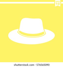 Hat vector icon. Classic headdress symbol.