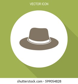 Hat vector icon. Classic headdress symbol.