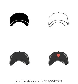 Hat Vector Hat Icon. flat color, outline, black icon set. Simple cartoon hat illustration. - Vector