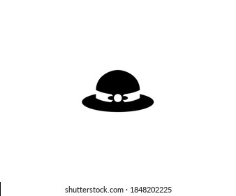 Woman’s Hat vector icon. Isolated womans sun hat illustration