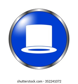 hat - vector icon on the blue button