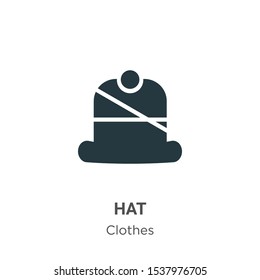 Hat vector icon on white background. Flat vector hat icon symbol sign from modern clothes collection for mobile concept and web apps design.