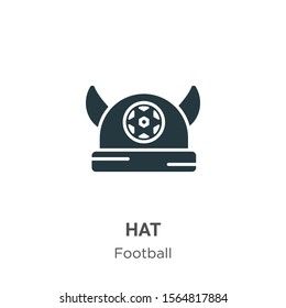 Hat vector icon on white background. Flat vector hat icon symbol sign from modern football collection for mobile concept and web apps design.