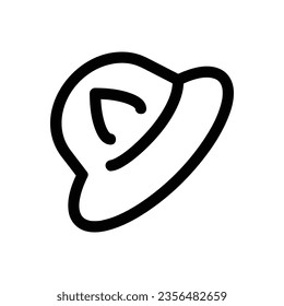 Hat Vector Icon, Outline style icon, from Adventure icons collection, isolated on white Background.