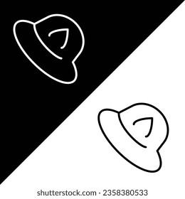 Hat Vector Icon, Outline style icon, from Adventure icons collection, isolated on Black and white Background.