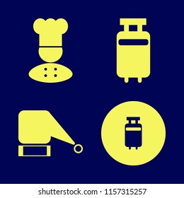 hat vector icons set. with santa hat, chef and travelling luggage in set