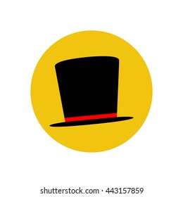 Hat vector illustration on the yellow background. Vector illustration
