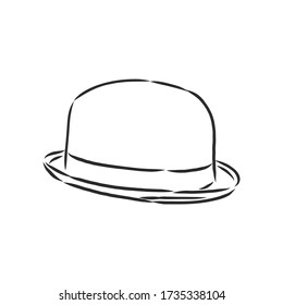 Esa ilustración vectorial esboza la plantilla. ilustración de hat, esbozo vectorial