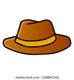 Ilustración vectorial de sombrero, aislado en fondo blanco, vista superior