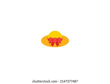 Woman’s Hat Vector Isolated Emoticon. Lady Hat Icon