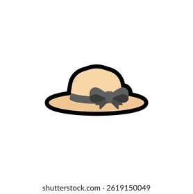 Woman’s Hat Vector Isolated Emoticon. Lady Hat Icon