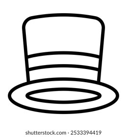 Design de ícone de linha de vetor de chapéu
