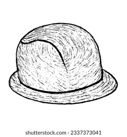 Hat Vector in Minimal Line Art Drawing 