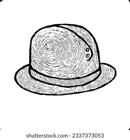 Vector de sombrero en dibujo de línea mínima 