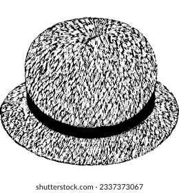 Hat Vector in Minimal Line Art Drawing 