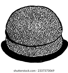 Hat Vector in Minimal Line Art Drawing 