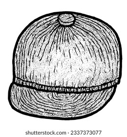 Hat Vector in Minimal Line Art Drawing 