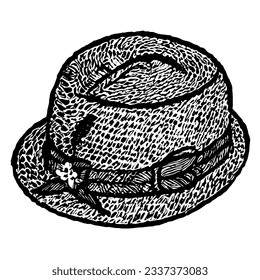 Vector de sombrero en dibujo de línea mínima 