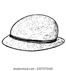 Hat Vector in Minimal Line Art Drawing 