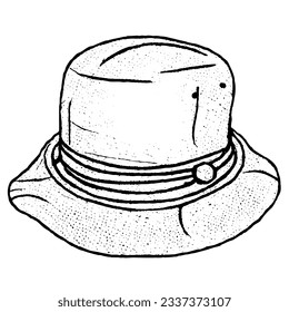 Vector de sombrero en dibujo de línea mínima 