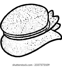 Hat Vector in Minimal Line Art Drawing 