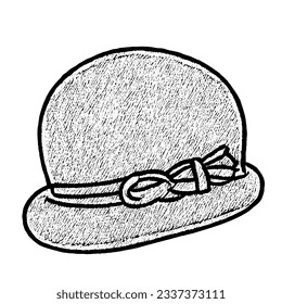 Hat Vector in Minimal Line Art Drawing 