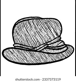 Vector de sombrero en dibujo de línea mínima 