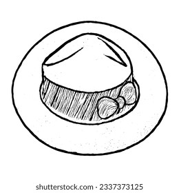 Hat Vector in Minimal Line Art Drawing 