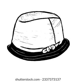 Vector de sombrero en dibujo de línea mínima 
