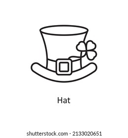 Hat Vector Outline Icon Design illustration. St Patrick's Day Symbol on White background EPS 10 File