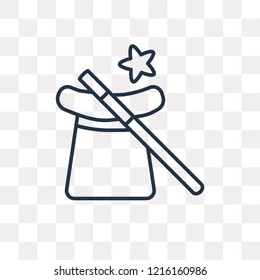 Hat vector outline icon isolated on transparent background, high quality linear Hat transparency concept can be used web and mobile