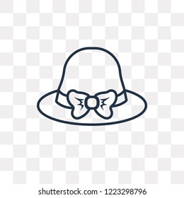 Hat vector outline icon isolated on transparent background, high quality linear Hat transparency concept can be used web and mobile