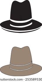 hat vector style with white background