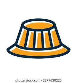 La Línea Espesa De Sombrero Vector Llenó Iconos De Colores Oscuros Para Uso Personal Y Comercial.
