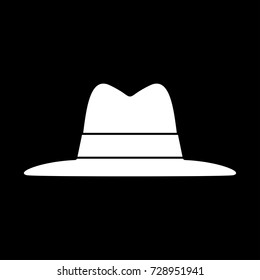 Hat white icon .