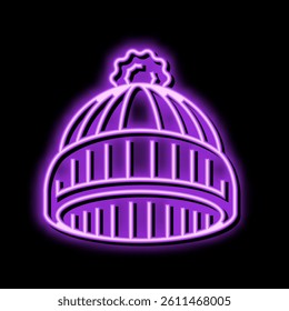 hat winter neon light sign vector. hat winter illustration